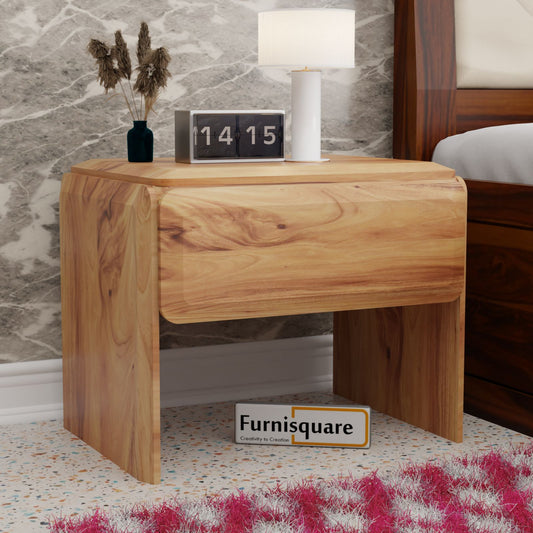 Solid Wood Bed Side Table with Drawers for Bedroom