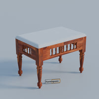 Solid Wood Dining Table 4 Seater with Bench for Dining Room in Natural Finish