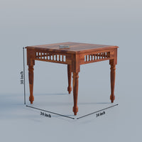 Solid Wood Dining Table 4 Seater with Bench for Dining Room in Natural Finish