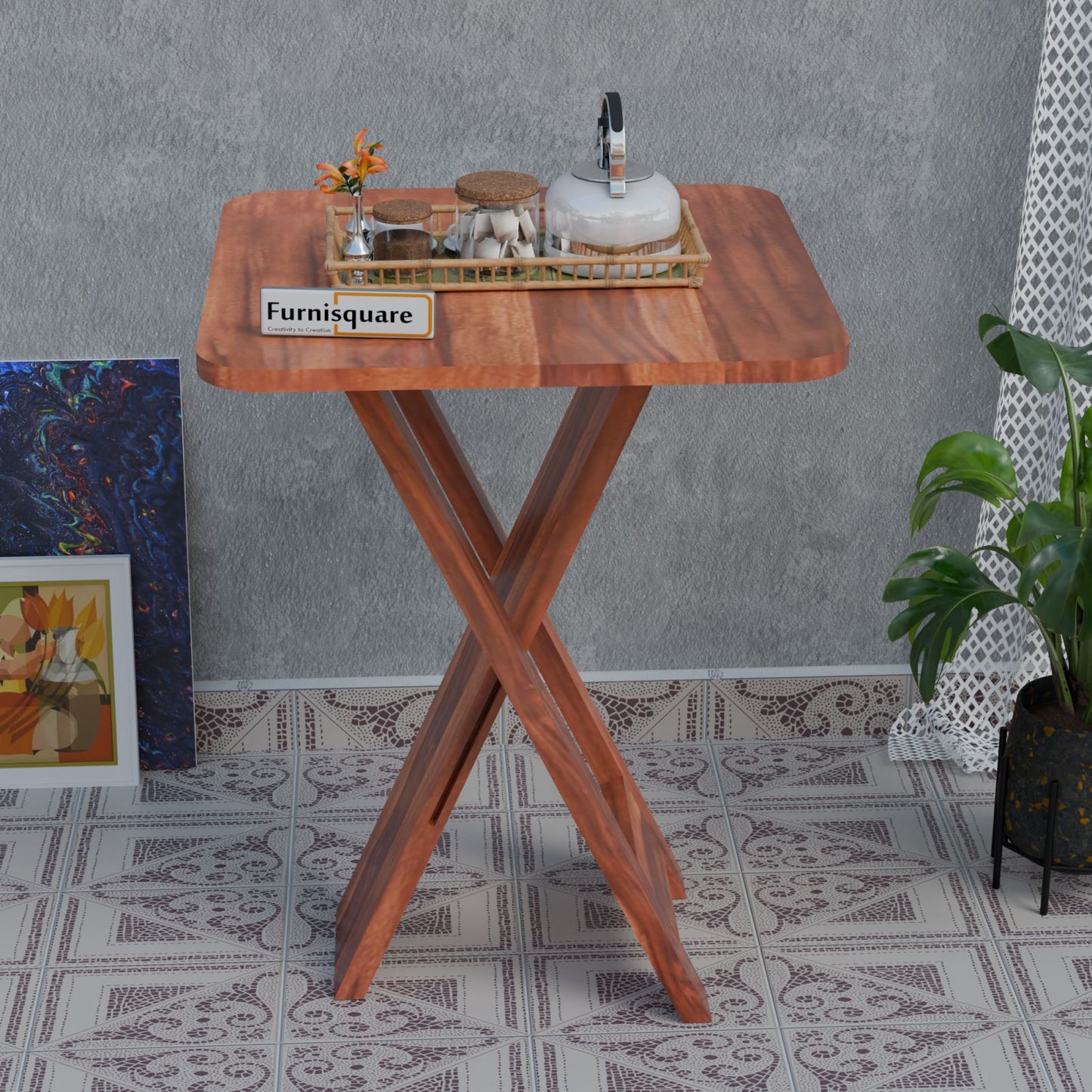 Wooden Folding Coffee Table for Living Room