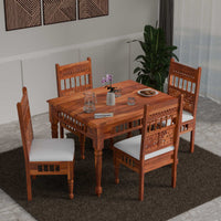 Solid Wood Dining Table 4 Seater Set for Dining Room