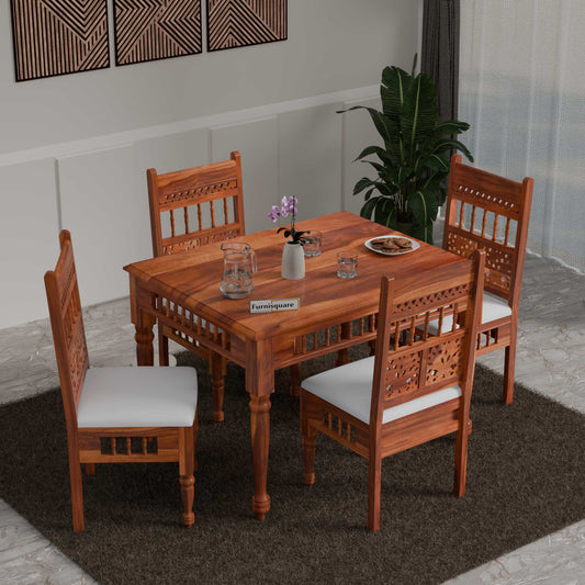 Solid Wood Dining Table 4 Seater Set for Dining Room