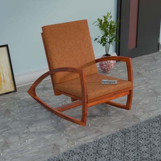 Solid Wood Rocking Arm Rest Chair for Living Room