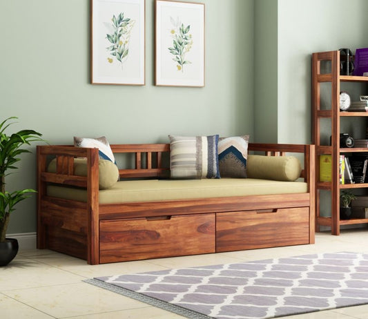 Solid Wood Divan with Storage for Living Room