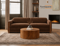 Wooden Upholstery Sofa Set 3-Seater for Living Room
