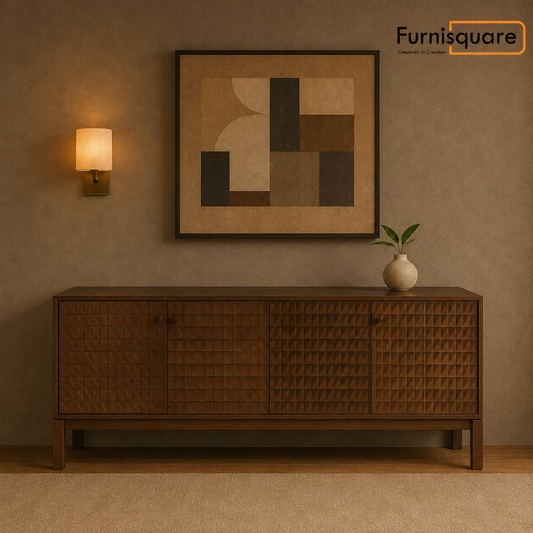 Solid Wood Sideboard Cabinet with Drawers for Living Room