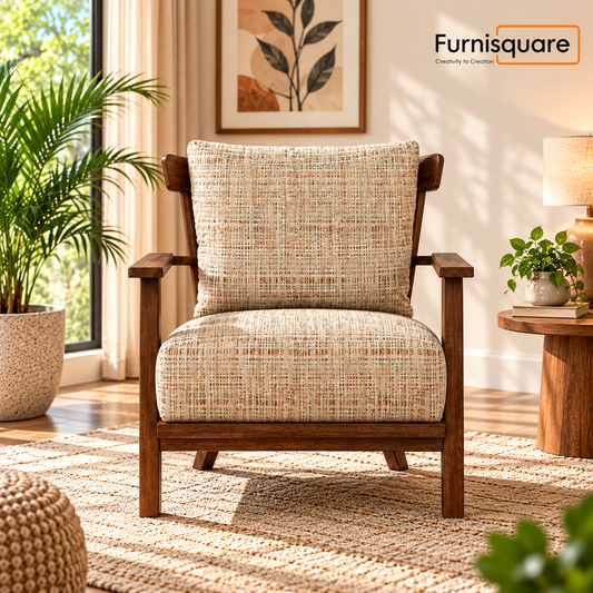 Wooden Single Seater Sofa for Living Room