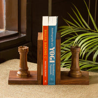 Chess Rook Wooden Book Ends for Shelf