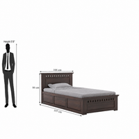 Solid Sheesham Wood Single Bed  with Storage  for Bedroom Home Furniture