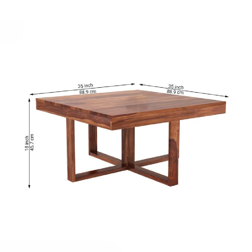 Wooden Coffee Table with 4 Stools