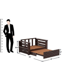 Solid Wood 2 Seater Sofa Cum Bed for Living Room Furniture