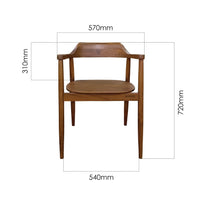 Solid Wood Dining Chair with Armrest