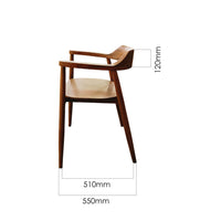 Solid Wood Dining Chair with Armrest