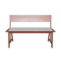Wooden Bench with Upholstery Seat in Natural Finish
