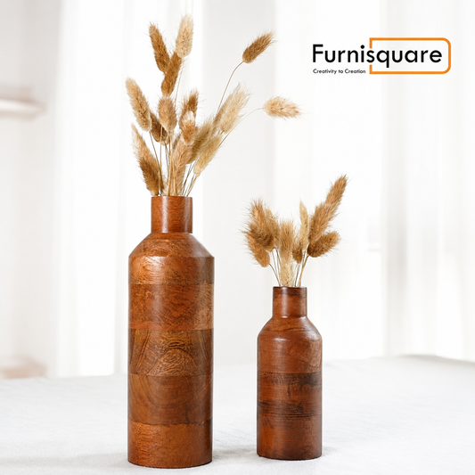 Mango Wood Flower Vases for Table Decor