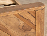 Wooden King Bed with Herringbone Wood Design