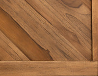 Wooden King Bed with Herringbone Wood Design