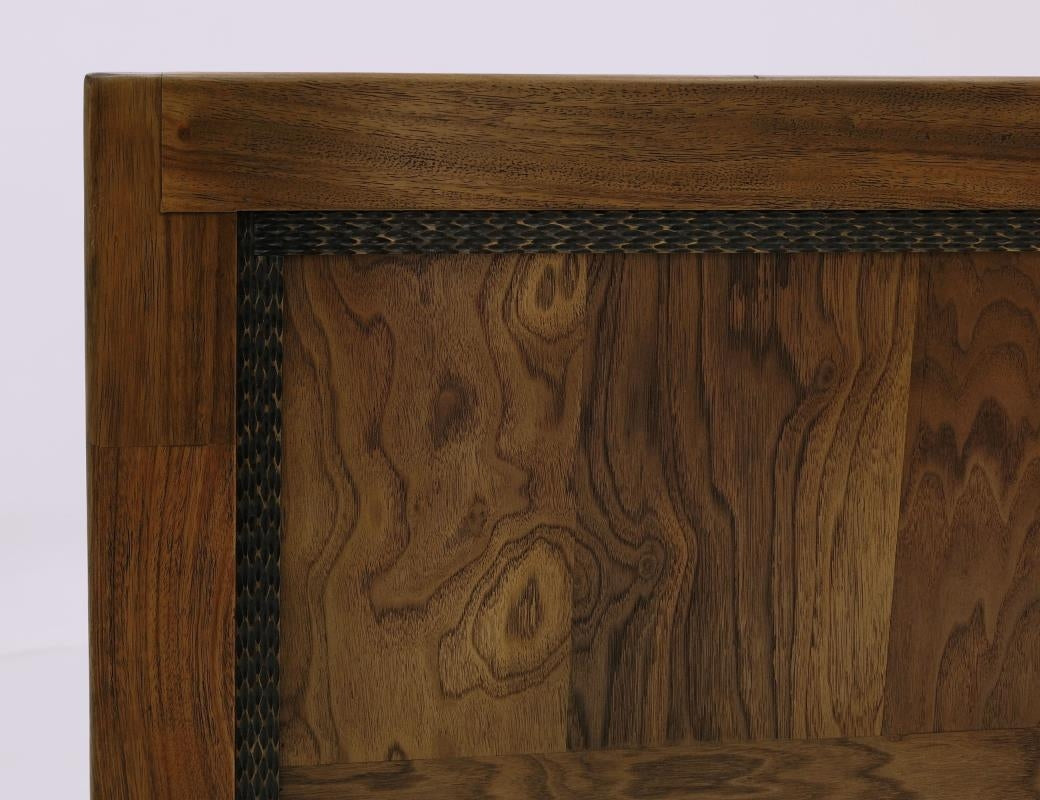 Solid Wood King Bed with Storage Bench and Headboard