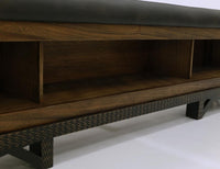 Solid Wood King Bed with Storage Bench and Headboard