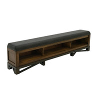 Solid Wood King Bed with Storage Bench and Headboard