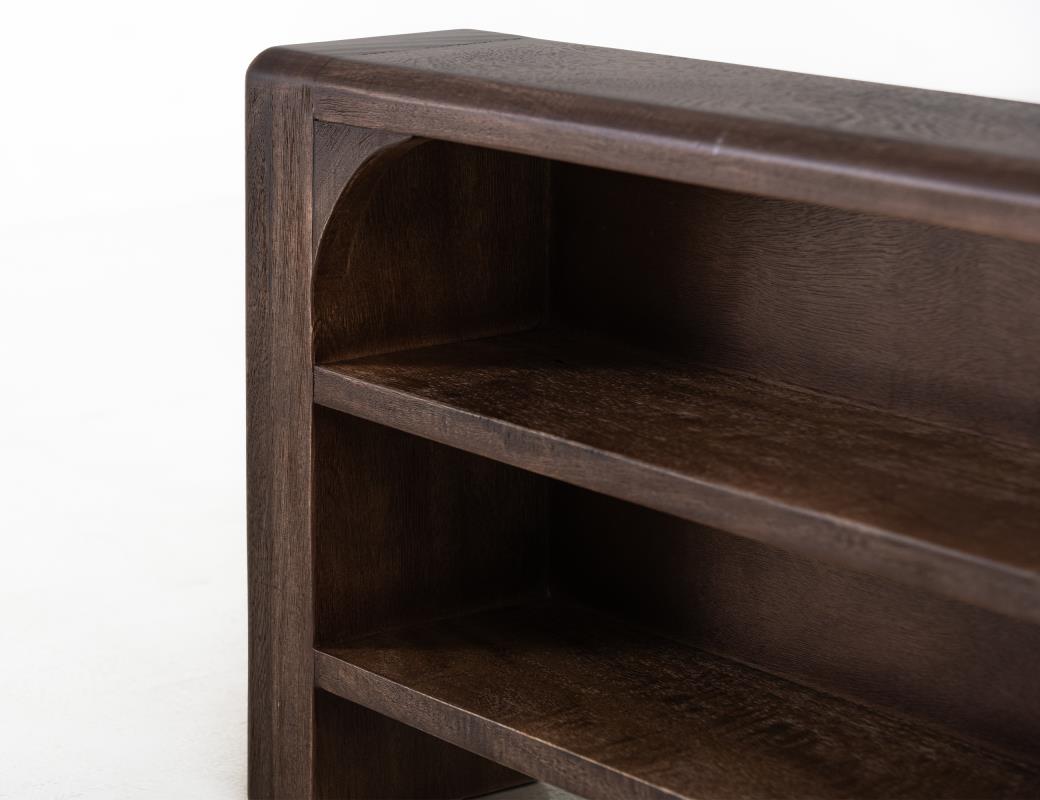 Solid Wood King Bed with Storage Bench in Rustic Teak Finish