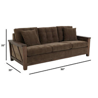Solid Wood Sofa Set 3-Seater for Living Room