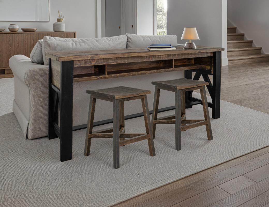Solid Wood Upholstered Stool
