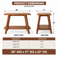 Solid Wood Two-Tier Side Table for Living Room
