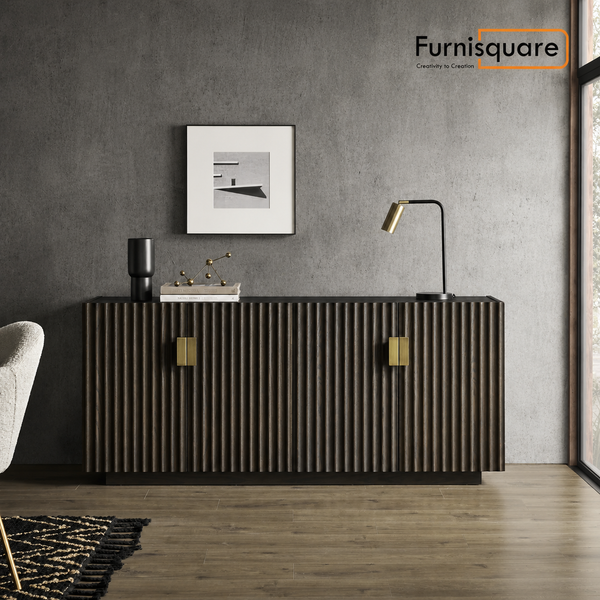 Wooden Crockery Unit with Storage for Living Room