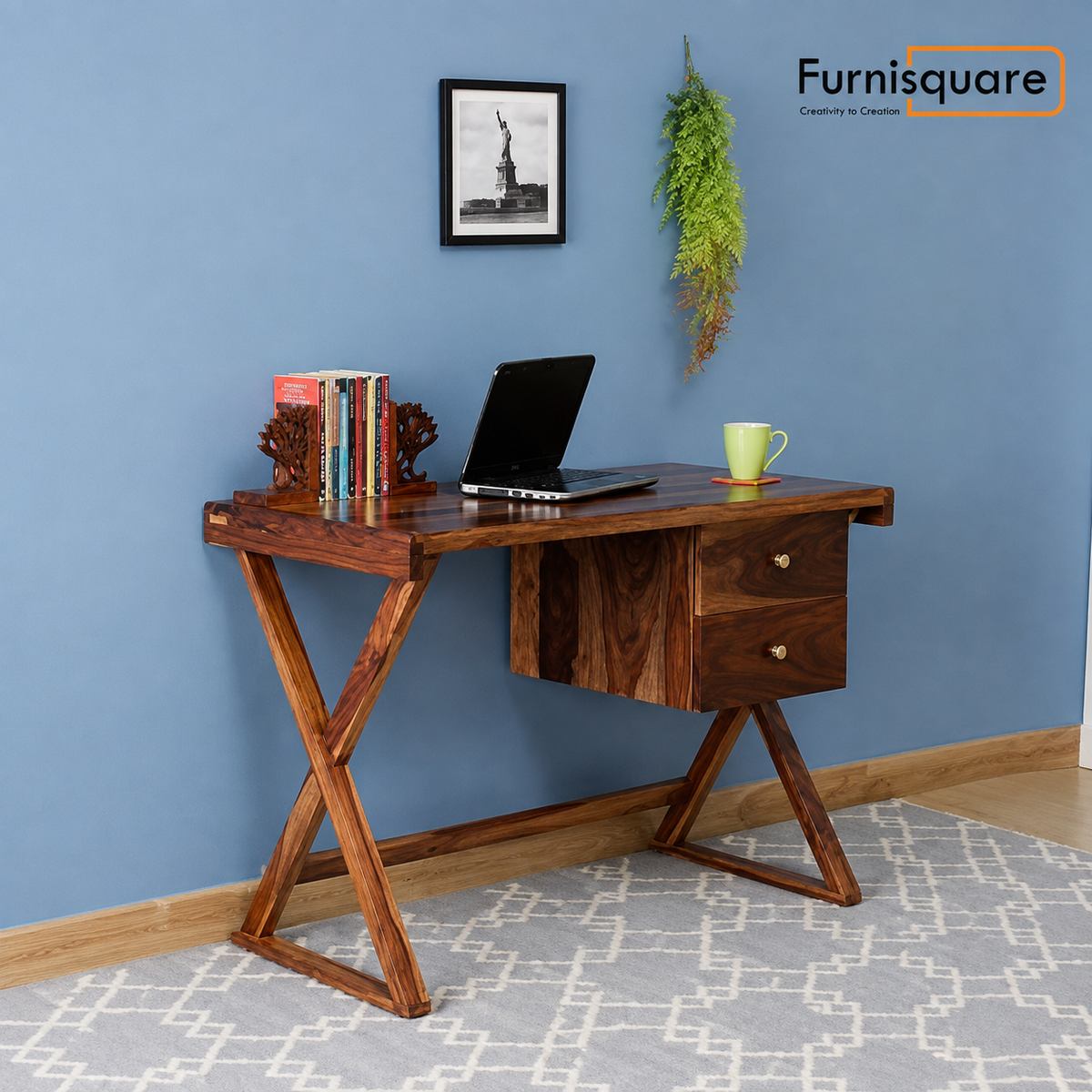 Sheesham Wood Study Table with Drawer Storage for Study Room