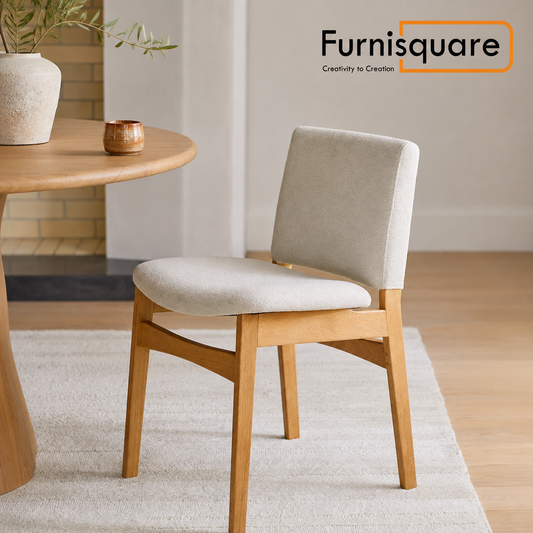 Solid Wood Dining Chair with Cushioned Seat
