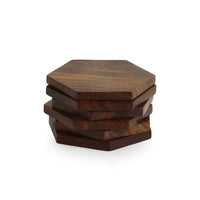Solid Sheesham Wood Tea Coaster Set of 6