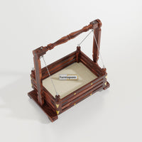 Wooden Jhula for Small Baby in Walnut Finish
