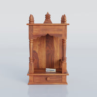 Solid Wood Handcrafted Puja Mandir with Traditional Design
