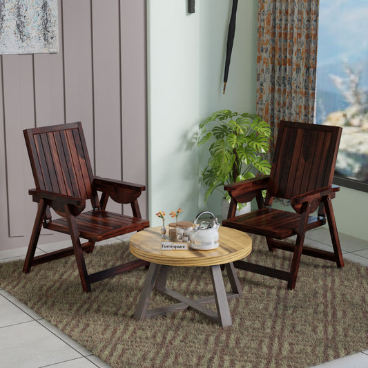 Wooden Patio Chair Set of 2 for Outdoor Space