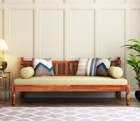 Wooden Divan with Mattress (Honey Finish)