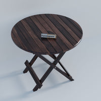 Wooden Round Folding Patio Table for Outdoor Space