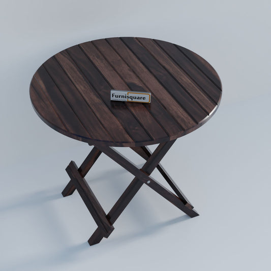 Wooden Round Folding Patio Table for Outdoor Space