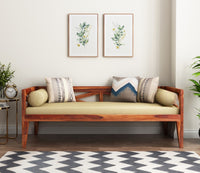 Solid Wood Divan with Mattress (Honey Finish)