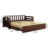 Wooden 3 Seater Sofa Cum Bed for Living Room