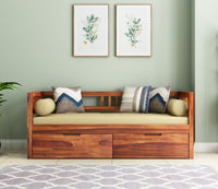 Solid Wood Divan with Storage for Living Room
