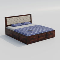 Wooden Queen Size Bed with Storage for Bedroom