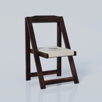 Wooden Folding Chair with Cushioned Seat for Living Room