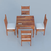 Wooden Dining Table 4 Seater Set for Dining Room
