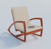 Solid Wood Rocking Arm Rest Chair for Living Room