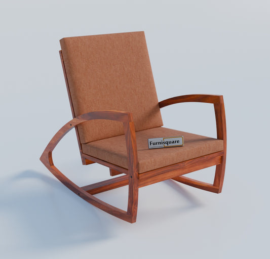 Solid Wood Rocking Arm Rest Chair for Living Room