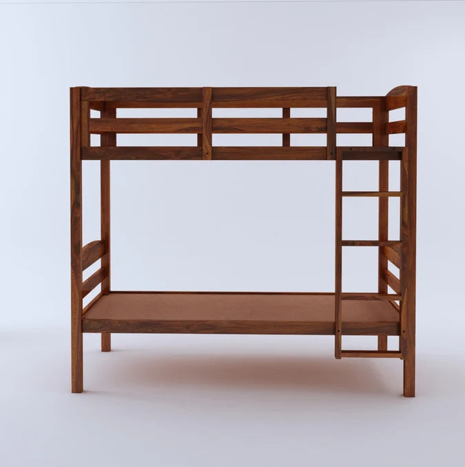 Solid Sheesham Wood Bunk Bed with Ladder