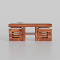 Wooden Coffee Table with Stool for Living Room