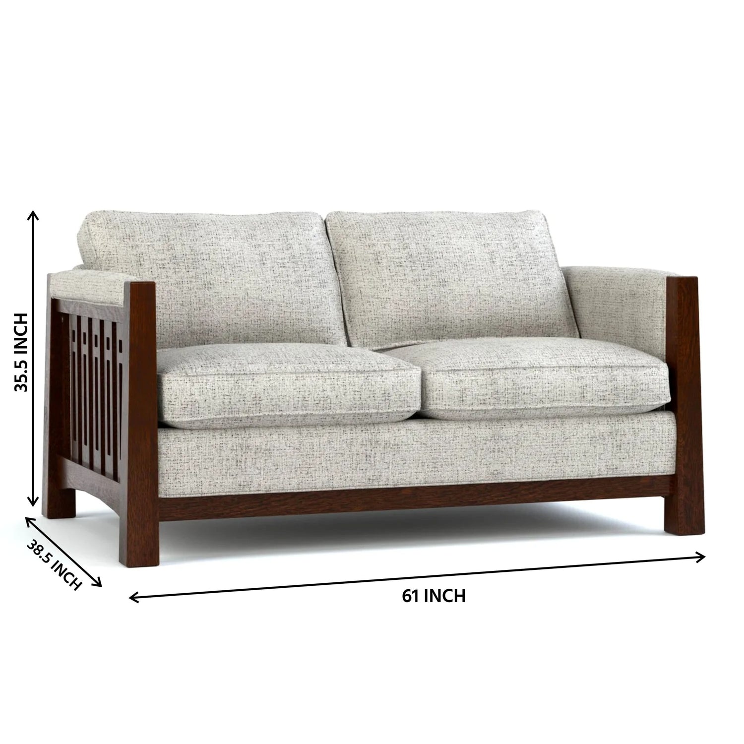 Wooden Upholstery 2-Seater Sofa Set for Living Room