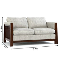 Wooden Upholstery 2-Seater Sofa Set for Living Room